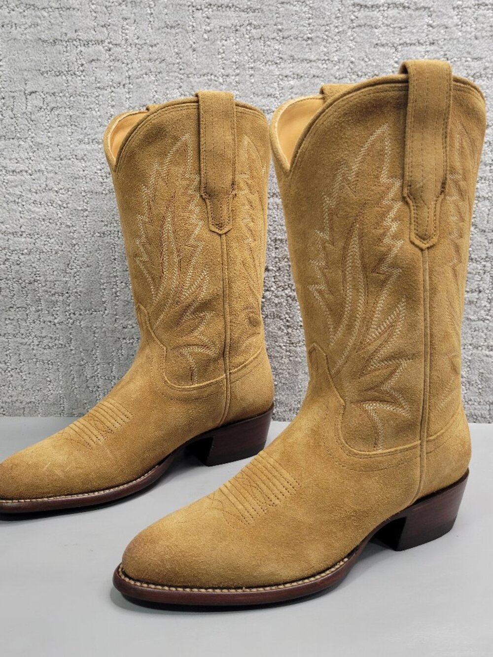 Tecovas The Jamie Women's US Size 6B Caramel Suede Pull on Western Boots - Picture 7 of 14